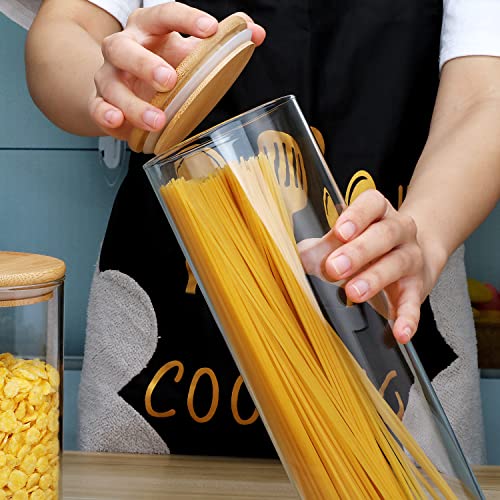 Cadamada Clear Glass Storage Jars With Lids,Airtight Food Storage Canisters With Bamboo Lids,Glass Pantry Storage Containers For Kitchen,Pantry,Flour,Coffee,Cereal,Spice,Beans,Pasta,Powder(10 Pcs) #TOP3
