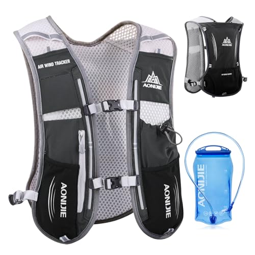Image of TRIWONDER Running Hydration Vest Water Pack Backpack for Men Women 5L Runner Trail Race Marathon Triathlon Cycling Jogging Hiking Sport Gym (01 Black 5L - with 1.5L PEVA Bladder)