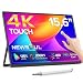 Newsoul Portable Monitor 4K Touchscreen mit Stift, 15,6 Zoll IPS mit USB‑C