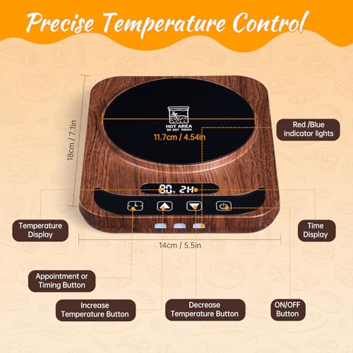 Sourdough Starter Warmer, Digital Temperature Control Yeast Fermentation Station for Home Baking, DIY Sourdough Maker Kit with 24H Timer & 1°F Precision, for Jars up to 40 oz, Ideal Baking Gift