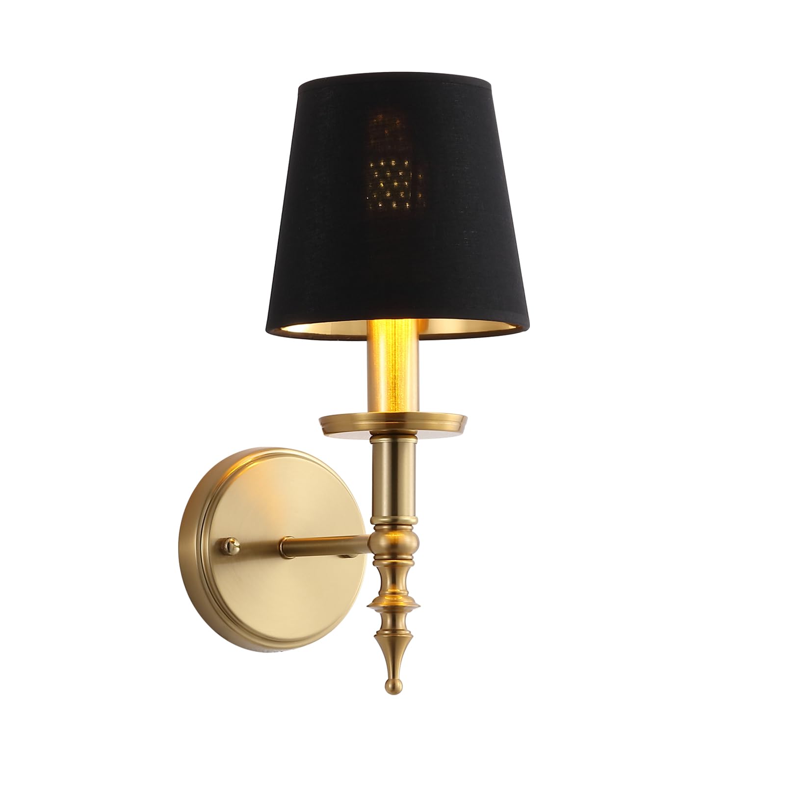 Photo 1 of BAODEN Modern Industrial Wall Sconce - Brass/Black Linen Shade