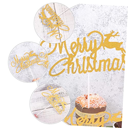 NOLITOY 24 Pçs Decoração De Bolo De Natal Inserções De Veado Decoração De Alce Decoração De Nativida