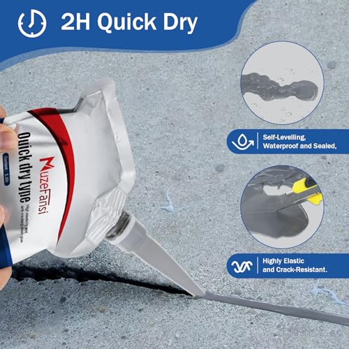 Image of Cement Crack Sealant,Premium Concrete Crack Filler, Waterproof Repair Sealant, Weather-Resistant Caulking Glue, Quick-Drying Sealing Adhesive for Concrete(2 pcs)
