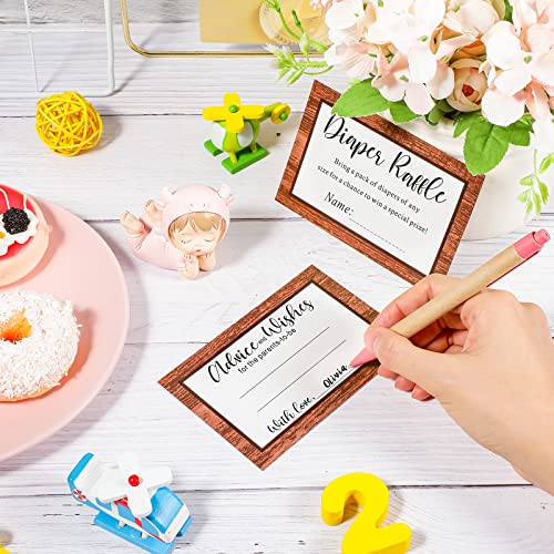 image for Funrous 50 Diaper Raffle Tickets with Box for Baby Shower Game Invitat