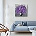 Epicler art 24x24 Hand-Painted Purple Flowers 3D Abstract Decorative Paintings, Wall Decorative Frame Wall Art, Modern Art Living Room Bedroom Office Hotel and Restaurant Wall Art