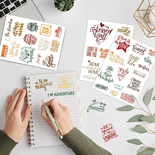 546 Pcs 24 Sheets Vintage Words Stickers For Journaling Nice Words Sentences Stickers Inspirational Scrapbook Stickers Waterproof Aesthetic Stickers For Journaling Water Bottles Laptop (Lovely Style) #TOP5
