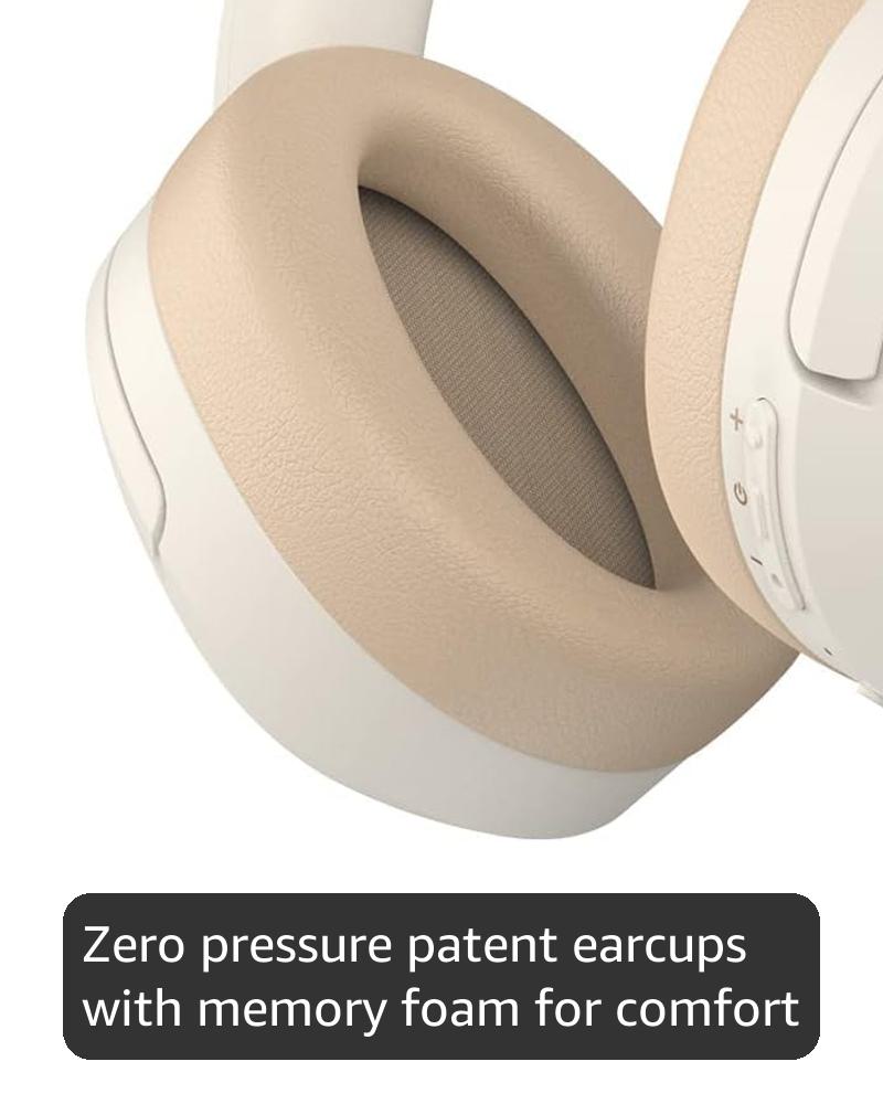 Edifier W820NB Plus Hybrid Active Noise Cancelling Headphones - LDAC Codec - Hi-Res Audio Wireless Wired - Fast Charge - Over Ear Bluetooth V5.2 Headphones for Travel/Home/Office- Ivory