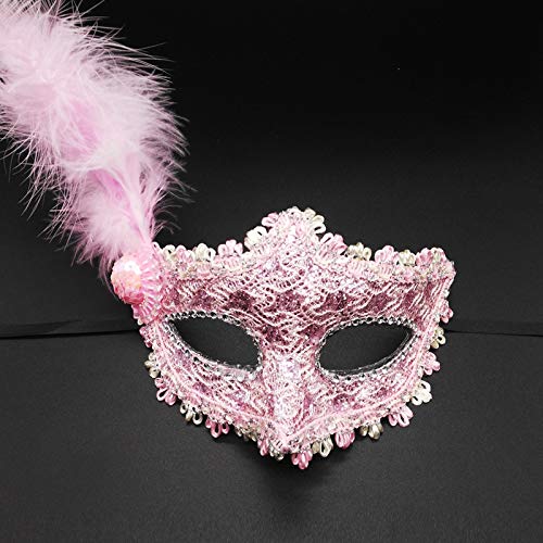 Dusenly Masquerade Mask Womens Venetian Party Ball Masks Feather Decoration for Halloween Carnival