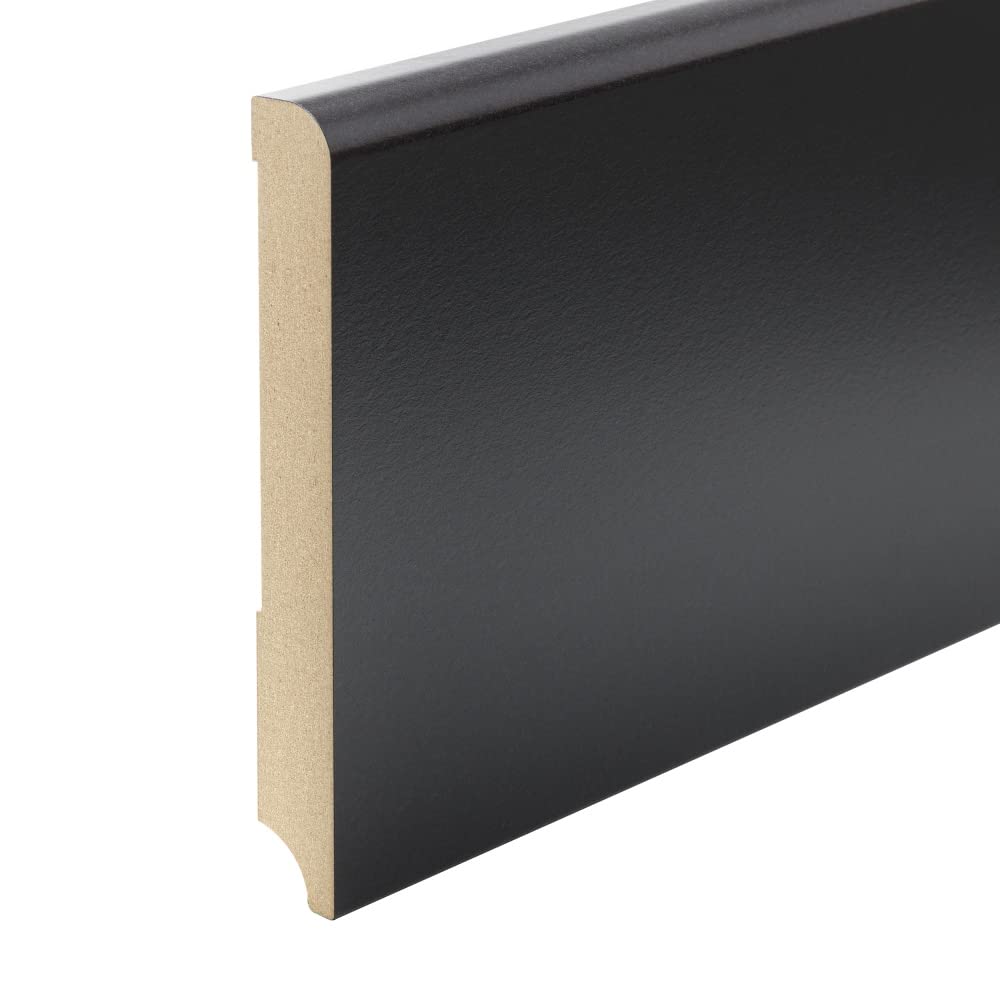 Schwarze Sockelleisten München Profil MDF Folie [SPARPAKET] Farbe 40mm, Größe 20 stück / 46lfm