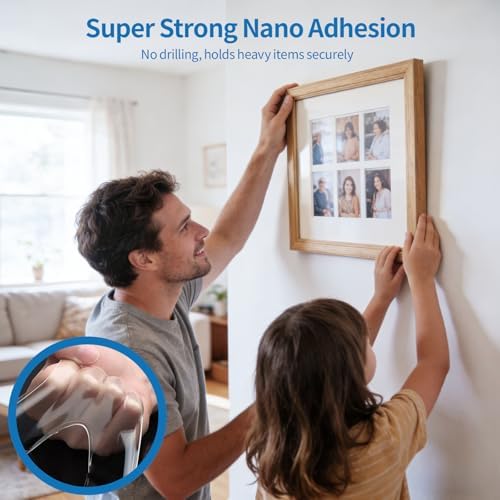 Yecaye 16.4ft Double Sided Tape Heavy Duty, Removable Strong Sticky Nano Mounting Tape, Multipurpose Adhesive Tape for Wall, Poster, Hanging Picture, Home Decor & Cable Channel, W1.18in, 1 Pack