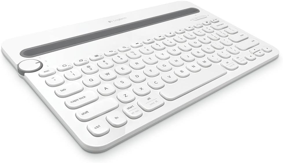 Logitech K480 Wireless Multi-Device Keyboard for Windows, QWERTZ German Layout - White