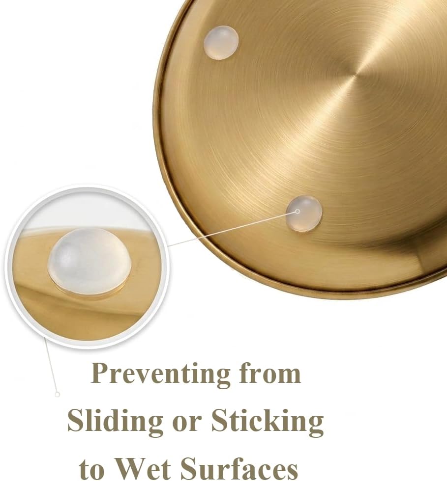 Gold Stainless Steel Plates, Round Decorative Tray for Coffee Table Styling, 6.7"