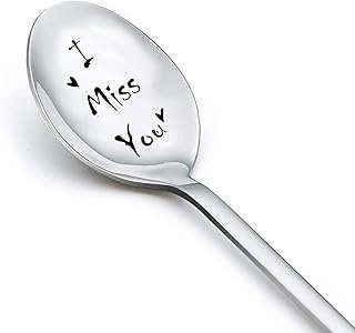 I Miss You Gifts Spoon for Him Her Long Distance Relationship Gifts for Men Boyfriend Husband Birthday Gift from Wife Girlfriend Best Friend Friendship Gifts for Women Niece Daughter Sister Gifts