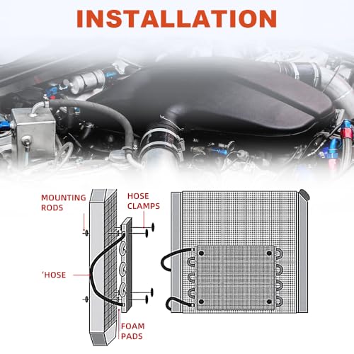 BARTOO Universal 5/16" Transmission Oil Cooler Kit, Aluminium alloy 10 Pass Tube and Fin Oil Cooler Kit (Sliver) by BARTOO - Used condition - Image 4