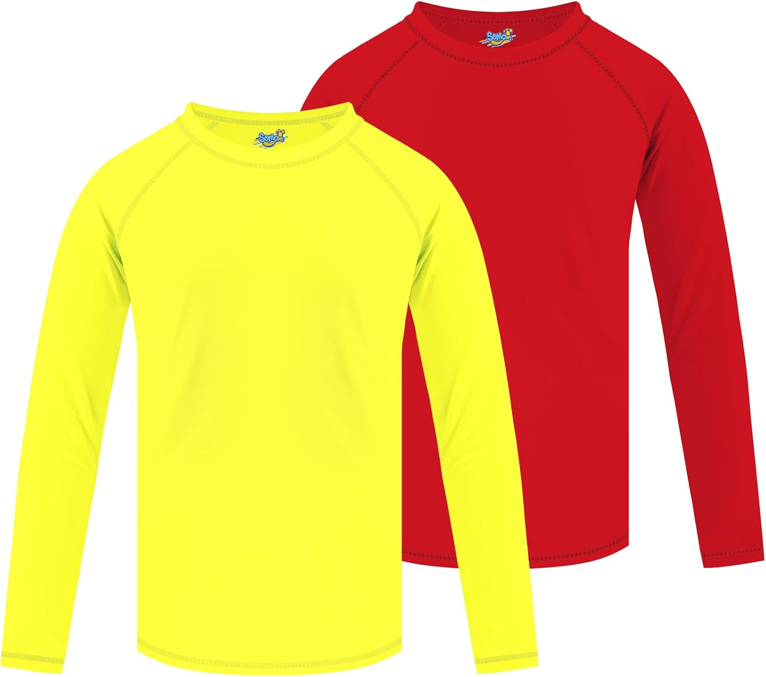 2 Pack Boys Rash Guard Swim Shirt Long Sleeve UPF+ 50 Sun Swimwear for Toddler Kids Rashguard Water Swimming Shirts