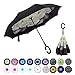 WASING Double Layer Inverted Umbrella Cars Reverse Umbrella, Windproof UV Protection Big Straight Umbrella for Car Rain Outdoor With C-Shaped Handle