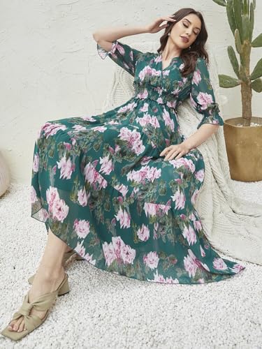 Image of TOPLOT Dress for Women with Floral Print