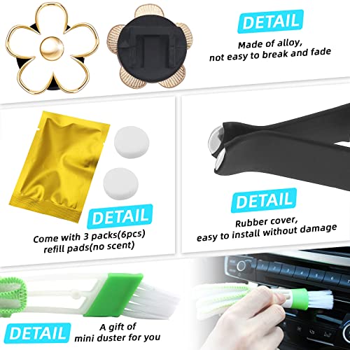 Daisy Car Decoration Flower Air Vent Clip Air Conditioning Outlet Clip Car Air Freshener Clip Car Interior Decor Charm Colorful Car Accessories For Women Interior Cute Set,Mix #TOP3