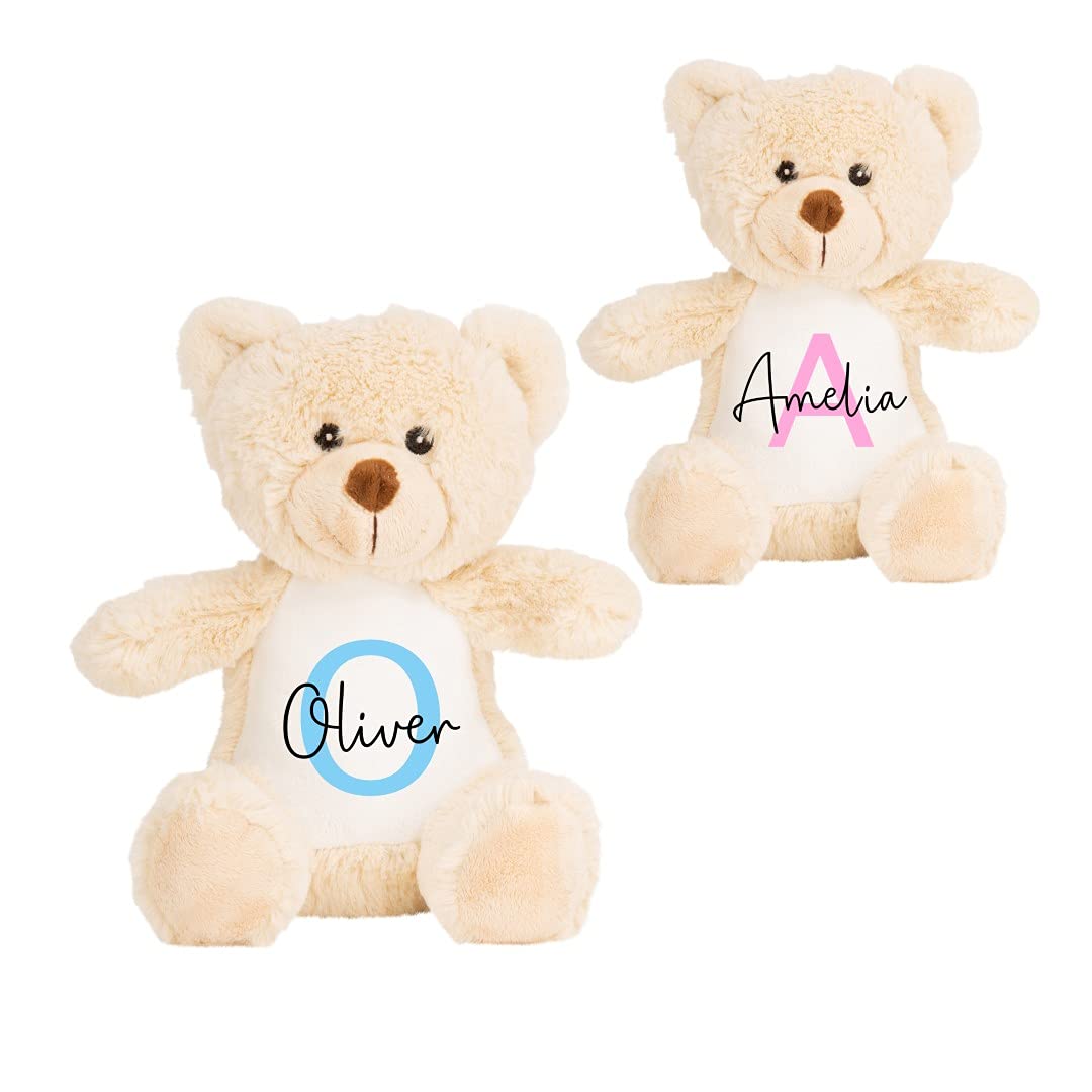Personalised Teddy Bear Soft Toy with Name Initial, Customisable Baby  Gift, New Baby Gift, Newborn Baby Gift, Baby Boy, Baby Girl, Custom Teddy  Bear