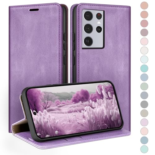 Etui à Rabat Samsung S21 Ultra Securise Antivol RFID Violet