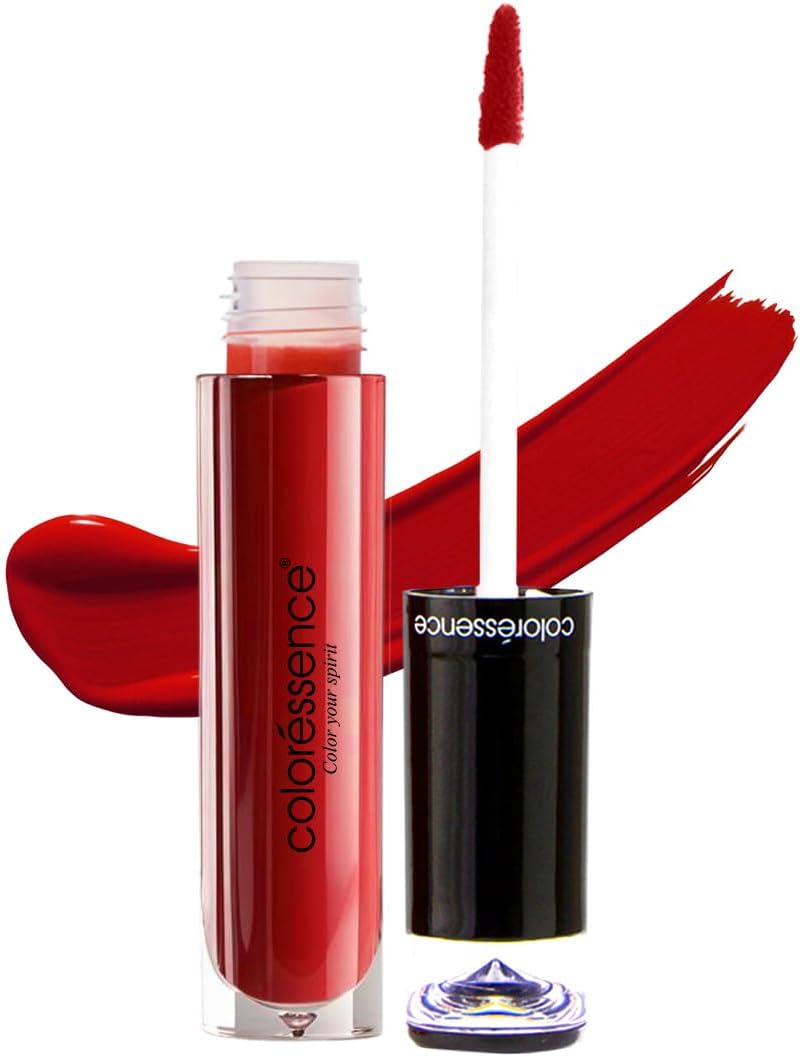 Coloressence Liquid Transfer Proof Lipstick, Red Chilly, 4ml | Long Lasting | Matte Finish | Waterproof | Fadeproof | Highly Pigmented | Hydrating Formula | Smudgeproof