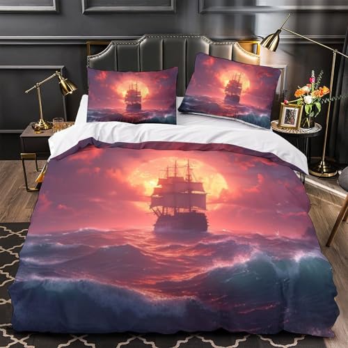 Housse de couette sunset 3D pour une ambiance marine de chambre