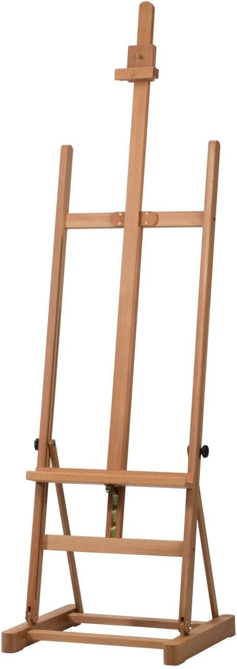 Angelica Premium H-Frame Easel for Painting - Handmade Art Easel, Beechwood, Supports 53" Canvases, Adjustable Height 69"-96", Imported from Italy