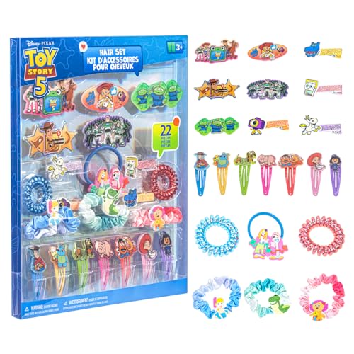 Townley Girl Toy Story Hair Accessories Set for Girls, Hair Clips, Bows, Scrunchies, Hair Ties Set, Great for Birthday Gifts