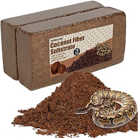 winemana Coconut Fiber Substrate for Reptiles, 10 Quart Coconut Bedding for Reptile Terrarium Tanks Tarantula Tortoises Lizards Cover
