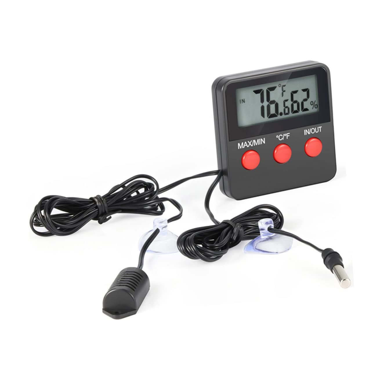 Mipcase 3pezzi Termometro Digitale Igrometro Senza Batteria per Monitoraggio Temperatura e umidità Ambienti Domestici e Terrari Misuratore per Incubazione Uova e Rettili Nero