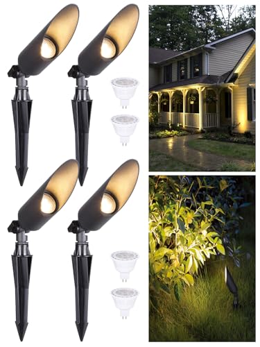 Image of LEONLITE 4-Pack 9 Inch Landscape Spotlight with 7W 3000K MR16 Bulbs