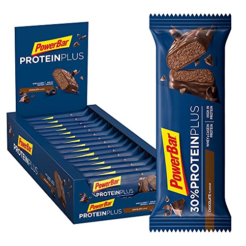 PowerBar Protein Plus 30% Chocolate 15x55g - Barra de alta Proteína + Suero y Proteína de Caseína