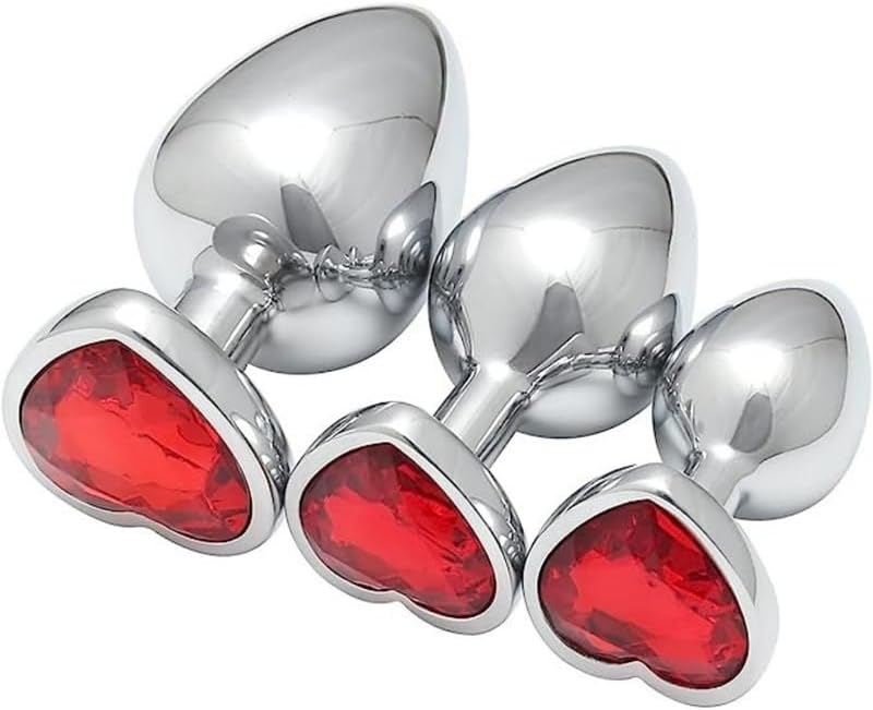 Three Pieces Stainless Steel Heart-Shaped Red Base Home Accessories Indoor Gym, Portable, Suitable for Couple to Use