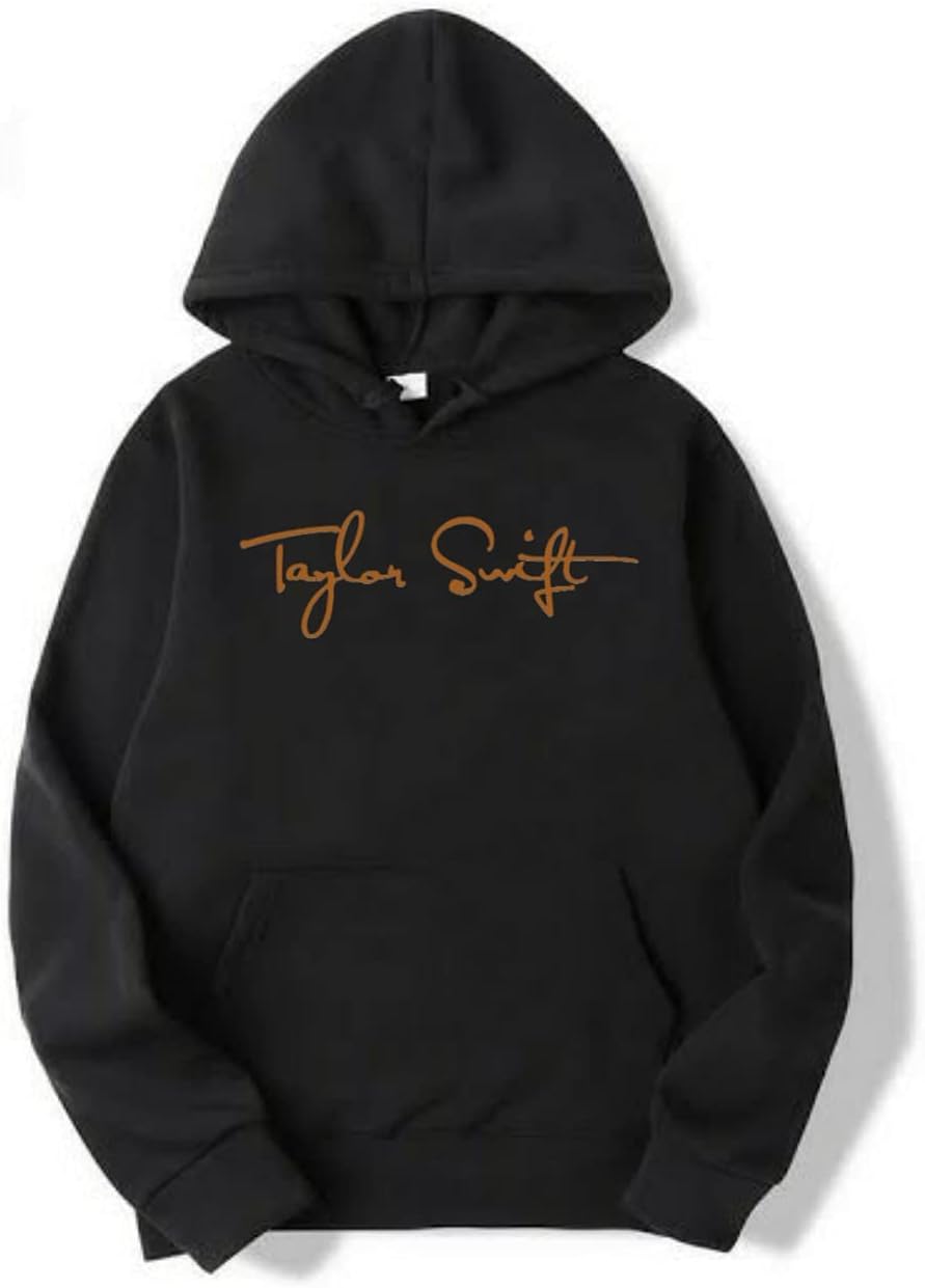 MG Brand Taylor Swift International Singer Unisex Black Cotton Hooded Hoodie for Girls / Boys / Kids / Women / Men