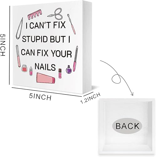 Miniatura 2 de Regalo para técnico de uñas, regalo para mujer, con texto en inglés "I Can't Fix Stupid But I Can Fix Your Nails, oficina, dormitorio, habitación,