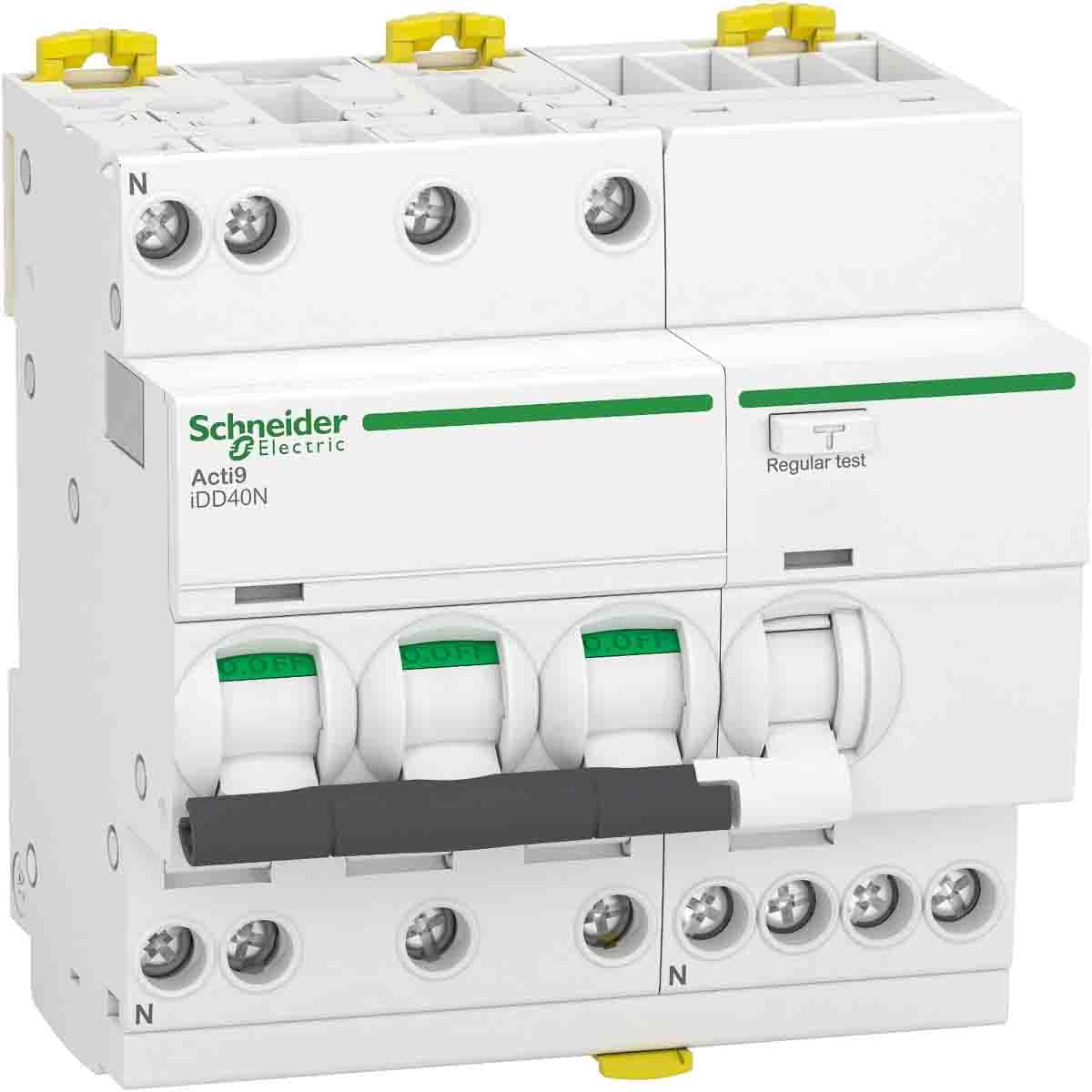 Schneider Electric - Acti9 iDD40N - disjoncteur différentiel - 3P+​N C 32A 6000A/​10kA 30mA type AC - A9DA3732