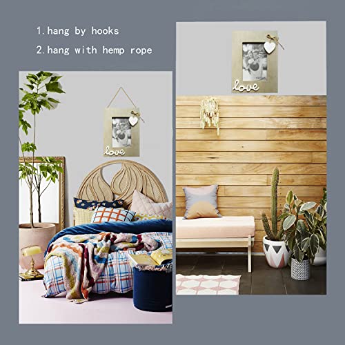 Vintage Picture Frames For Love 4X6 -Rustic Heart Photo Frame For Couple ,Bride,Boyfriend,Family -Table And Wall Decor #TOP4