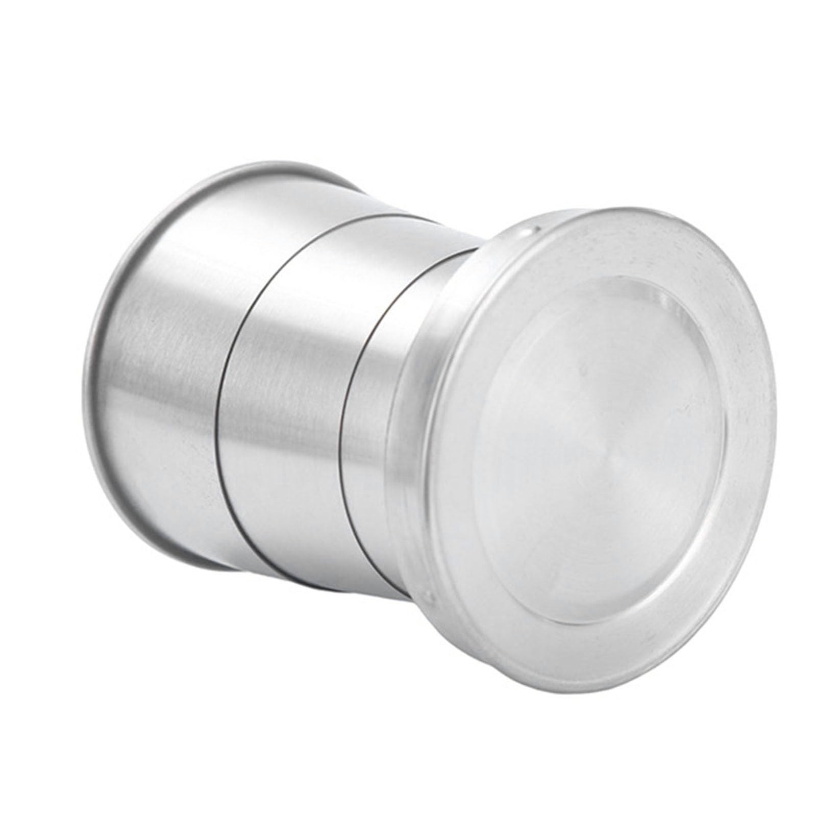 Luocute Tazza Pieghevole in Acciaio Inossidabile con Coperchio e (Grande | Tazza Pieghevole Riutilizzabile in Metallo, Coperchio a Prova di Perdite, Diametro 2,95, Adatta Alla Tasca dello Zaino, per