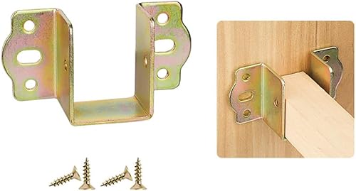 Miniatura 4 de Soporte de cama de metal, bisagra de esquina de cama, soporte cuadrado de 3.819x1.220x1.850 in, accesorios de hardware de cama fija para muebles