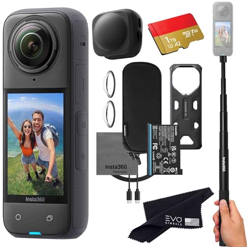 Image of Insta360 X4 Basic Bundle-8K Waterproof 360 Action Camera with 1 /2 inch 48MP Sensors, 8K 360 HDR Video, 72MP 360 Photo, 4K Single-Lens |Bundle Includes Selfie Stick, Lens Cap (1TB)