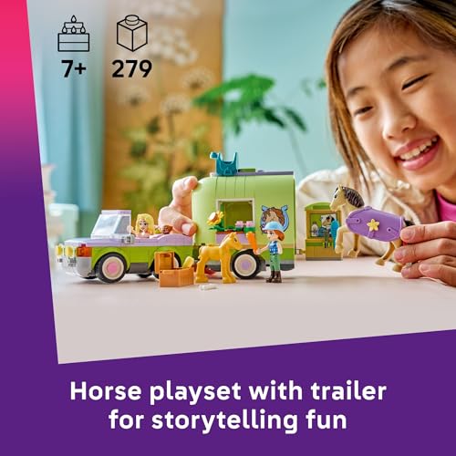 LEGO Friends Horse & Baby Foal Trailer Building Toy for Girls & Boys - Pretend Play Set for Kids, Ages 7+ - W/Autumn & Matilde Minidolls, Toy Animals, & Accessories - Gift Idea for Birthdays - 42695 - image 2