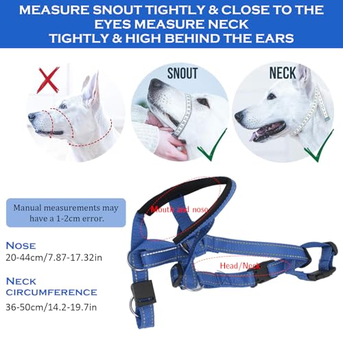 MUYAPAY Collar Adiestramiento Perros Arnés Perro Antitirones Ajustable y Ligero Collar de Adiestramiento Adiestramiento Canino Antitirones Cómodo Seguro para Paseos y Entrenamiento (Azul) - imagen 2