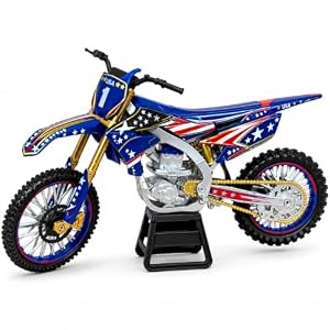 1:12 Scale Diecast Dirt Bike Model, NO.1 Motorcycle Replica with Racing Number Graphics, Alloy Body, Display Stand, Collectible Mini Motorbike for Motorcycle Enthusiasts
