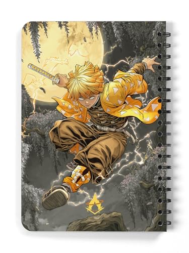 Image of ComicSense.xyz Anime Sketchbook Thunder Warrior, Thunder Breathing Printed A5 Spiral Drawing Sketch Book Unruled for Kids Students Gift (Pack of 2)
