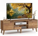 VASAGLE TV Stand for 65-Inch TVs, Entertainment Center with Adjustable Shelf, 58-Inch Long Media Console Table, Transitional Style, for Living Room, Bedroom, Honey Brown ULTV556K01