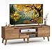 VASAGLE Meuble TV, Support Télé avec Étagère Réglable, pour Télévision jusqu'à 65 Pouces, Longueur 147 cm, Style Ttransitionnel, pour Salon, Chambre, Marron Miel LTV556K01