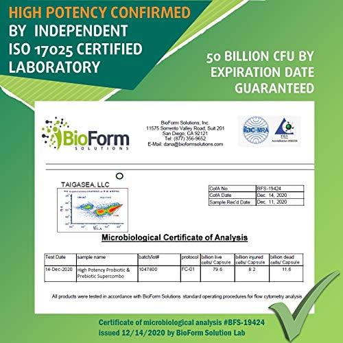 Miniatura 5 de Suplemento prebiótico y probiótico de 50 mil millones de UFC para mujeres y hombres, 12 cepas para apoyo inmunológico diario y salud digestiva, 30