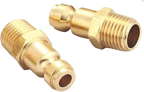 Miniatura 6 de Kit de acoplador y enchufe (14 piezas), tipo automotriz C, NPT de 14 de pulgada, juego de accesorios de aire de conexión rápida de latón macizo