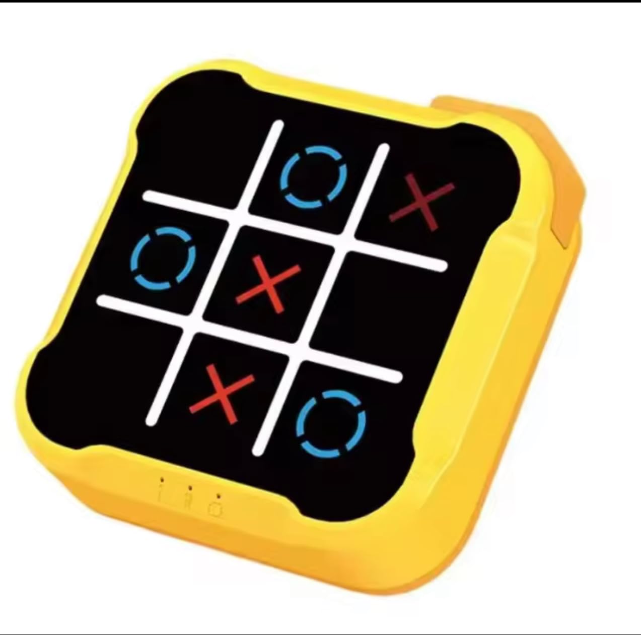 Gioco Elettronico Tic Tac Toe 4-in-1 Portatile – Tris PVP E PVE, Memoria E Colpisci La Talpa, Ricaricabile, 1-4 Giocatori, Arancione