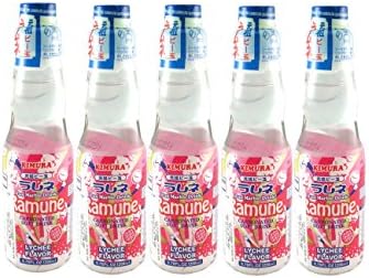 Japanese Ramune Lychee 200ml 5 Bottles ラムネ ライチ 5本セット